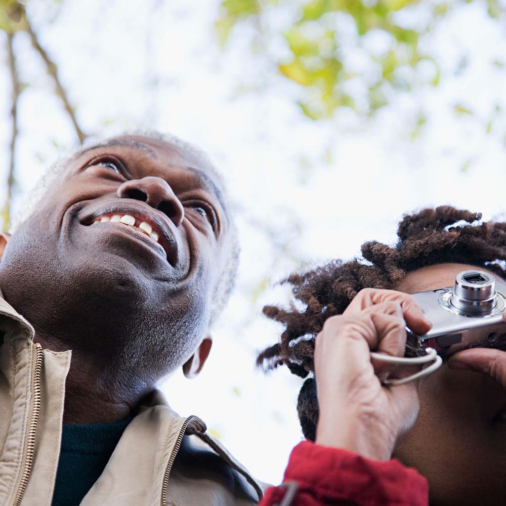Portrait of African-American Couple Taking Photos in the Nature at Scout Advocacy 